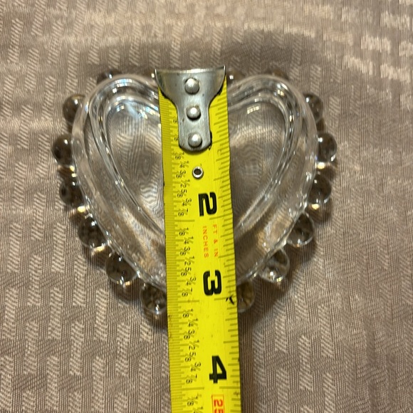 Imperial Glass Candlewick Stacking Heart Dishes Trinket Jewelry Holders Set of 2 - Picture 6 of 7